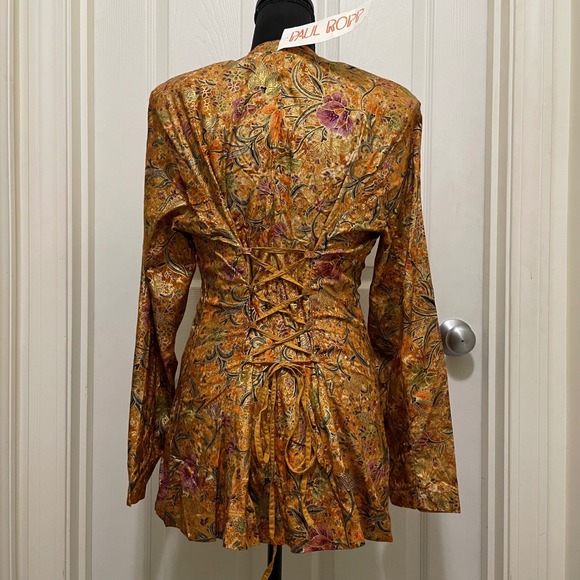 Vintage NWT Paul Ropp Batik Jacket & Tunic Top Set Corset Back Boho Festival S M - Picture 4 of 13
